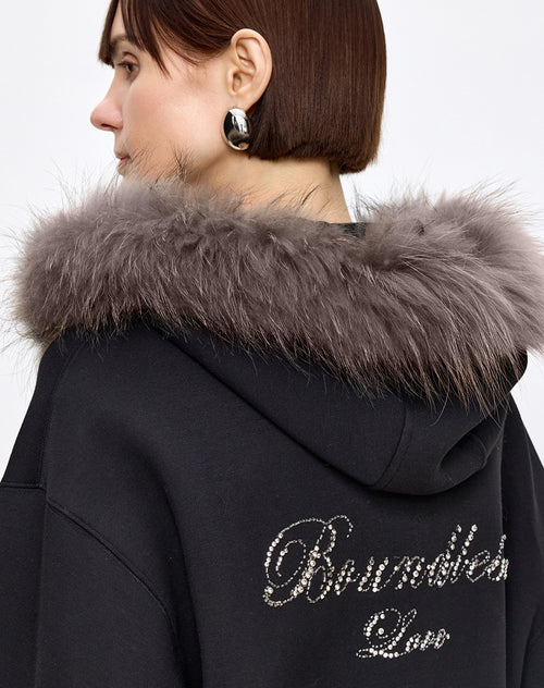 Midnight Melody Faux Fur Collar Jacket