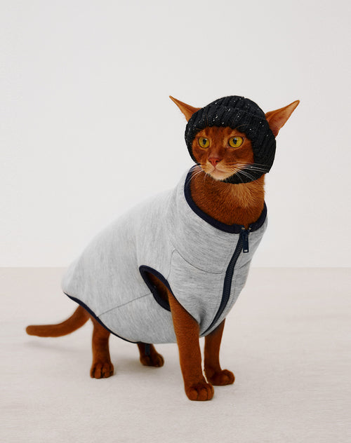 Cat Fleece Half-Zip Hoodie