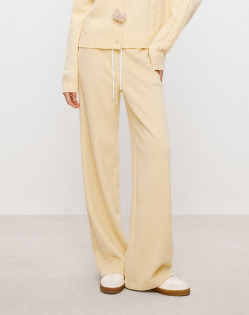 Buttery Cream Straight-Leg Pants