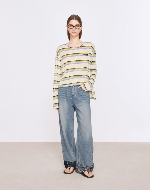 Mint Sea Salt Stripe Top Shirt