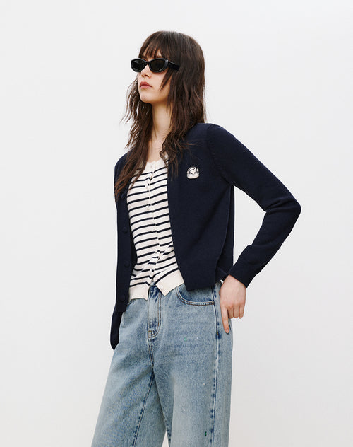 Cat Mock-Layer Cardigan