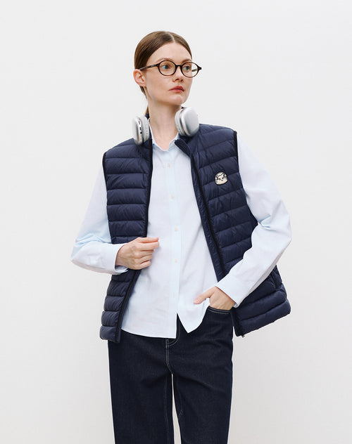Cat Trim Navy Down Vest