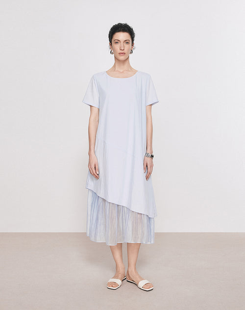 Sea Salt Blue Patchwork Dress