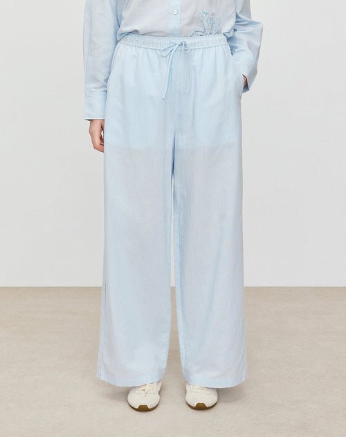 Sea Salt Blue Linen Pants