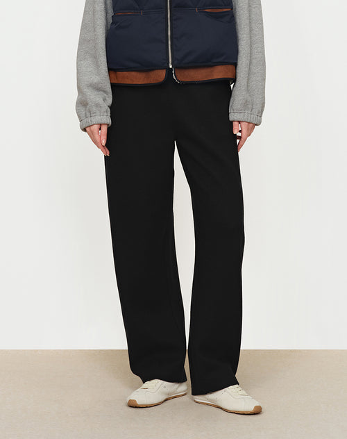 Wool Spliced Waistband Casual Pants