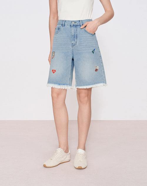 Vintage Graffiti Denim Shorts