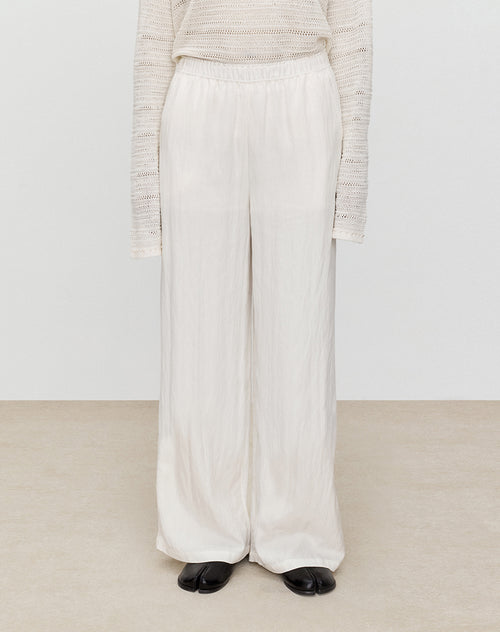 Vanilla White Bud Waist Straight Pants