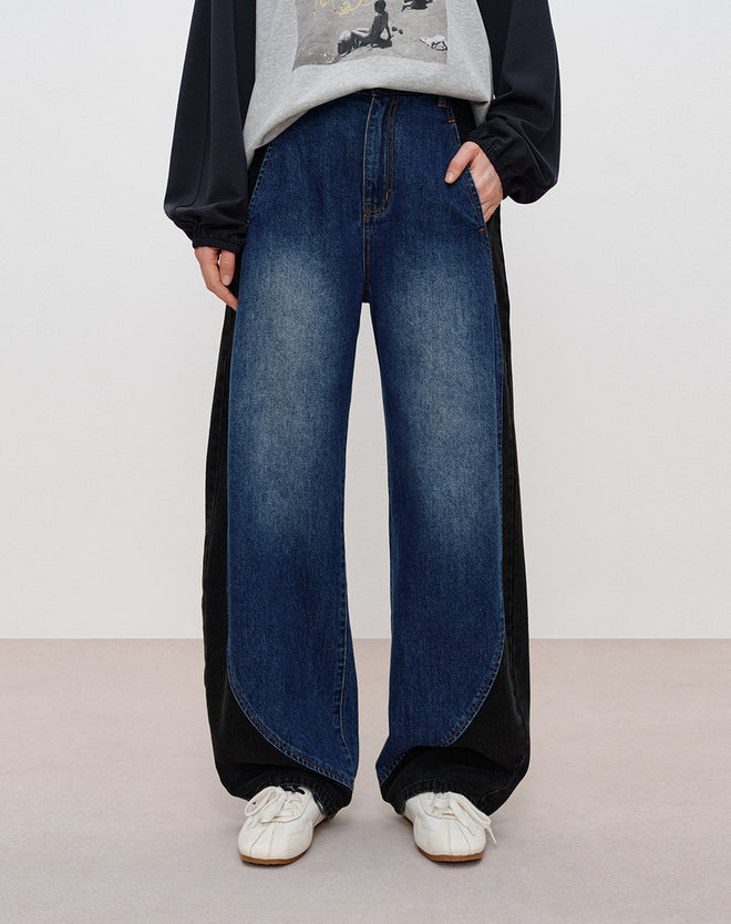 Prussian Blue Panel Jeans