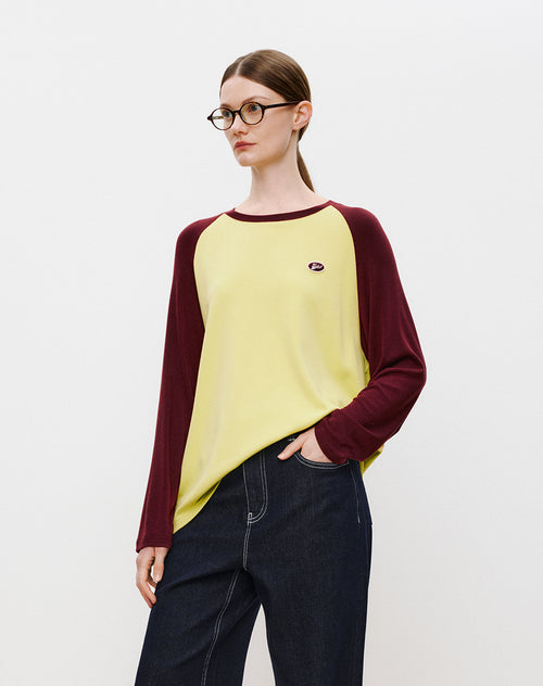 Color-Block Raglan Long Sleeve Tee