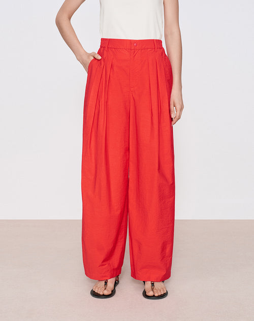 Berry Red Pleated Pants