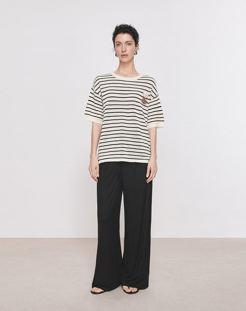 Striped Cat Knit Tee