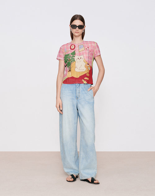 Decorative Mesh T-Shirt