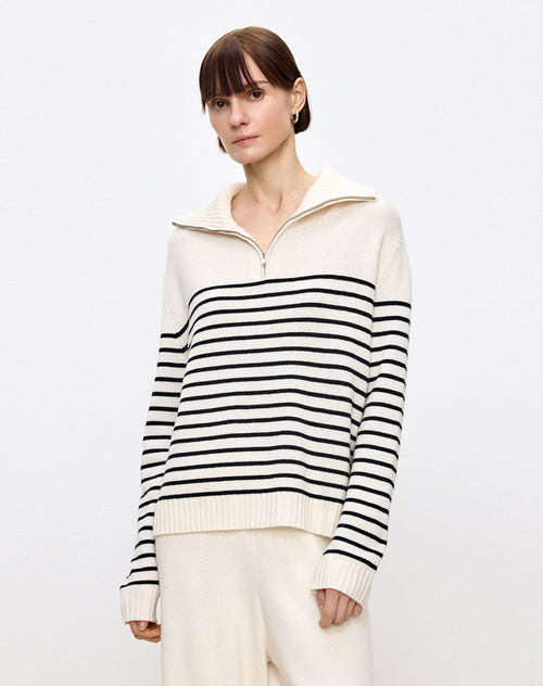 Coconut Milk Dark Chocolate Polo Sweater