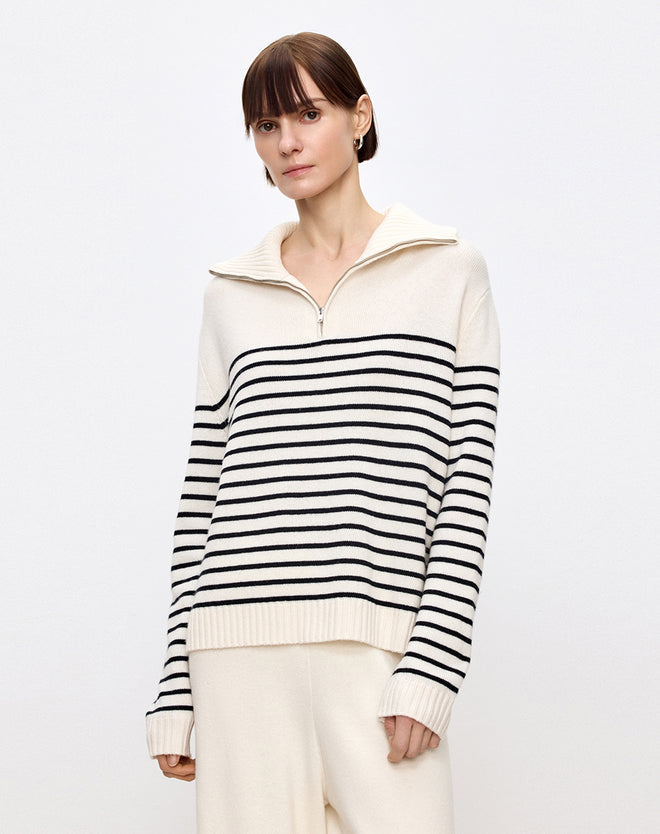 Coconut Milk Dark Chocolate Polo Sweater