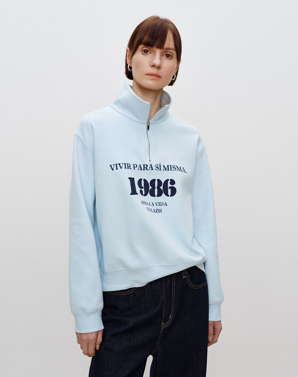 Sea Salt Vintage Half-Zip Sweatshirt – Urlazh New York