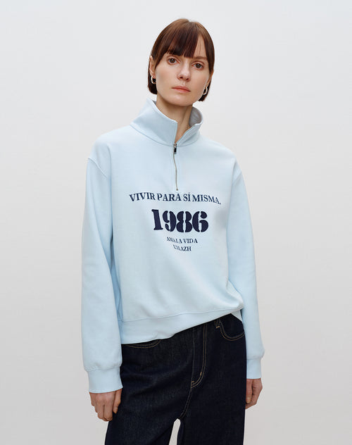 Sea Salt Vintage Half-Zip Sweatshirt