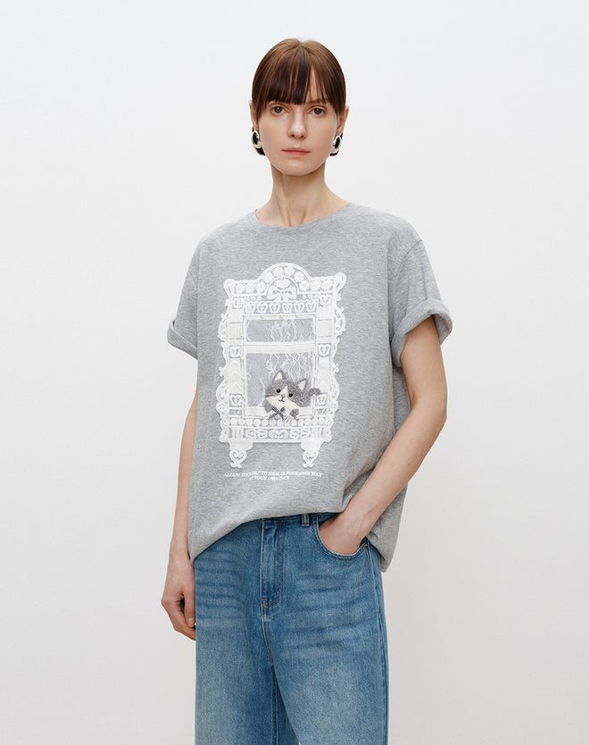 Cat in the Lace Window Tee