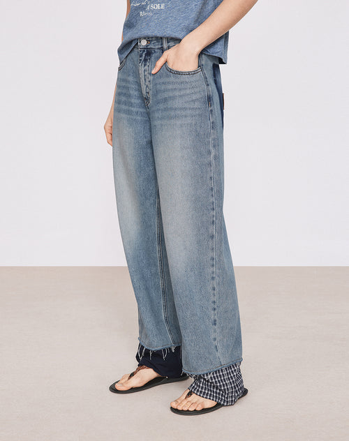 Edgy Patchwork Denim Pants