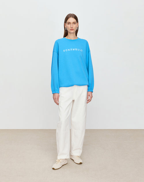 Sky Blue Casual Sweatshirt