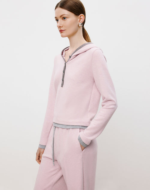 Light Pink Fitted Hoodie