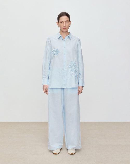 Sea Salt Blue Linen Shirt