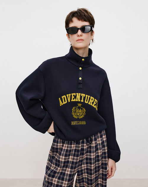Slogan Navy Sweatshirt