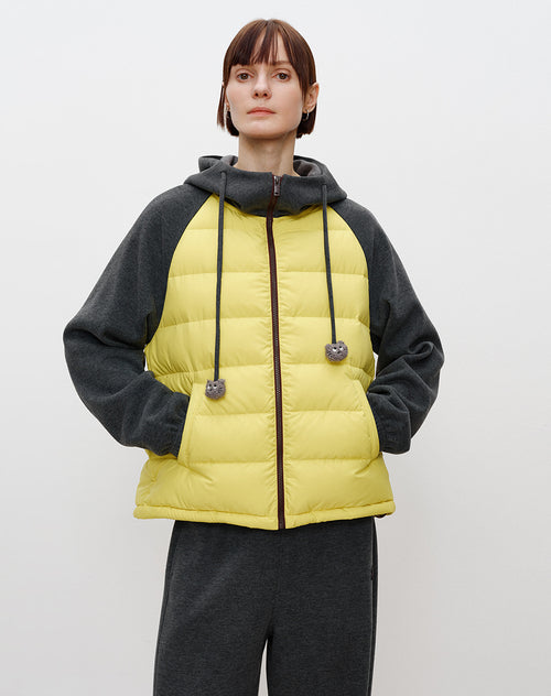 Grey & Yellow Down Jacket