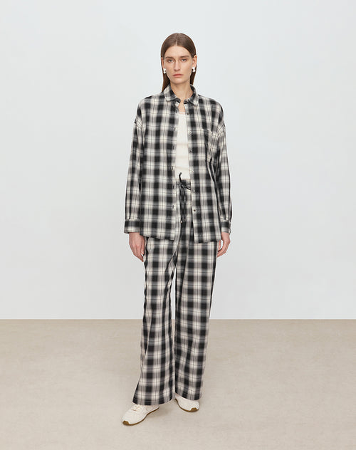 Black & White Vintage Plaid Shirt