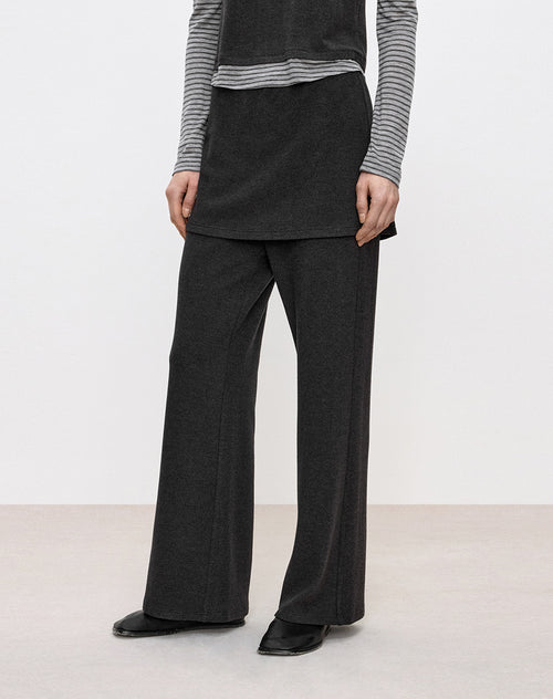 Soft Heart Mock-Layer Skirt Pants