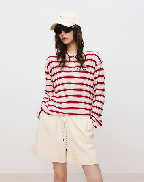 Cat Stripe Polo Sweater