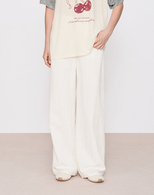 Relaxed Straight White Pants