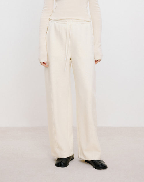Vanilla White Curved Pants