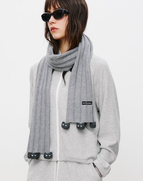 Coal Cat Fuzzy Scarf