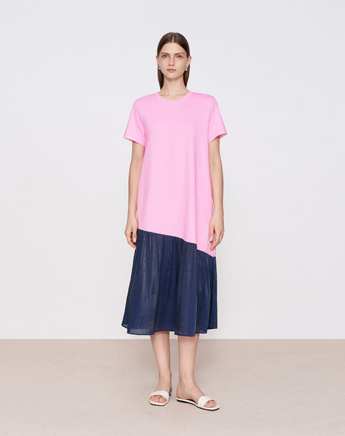 Blush Pink Color-Block Dress