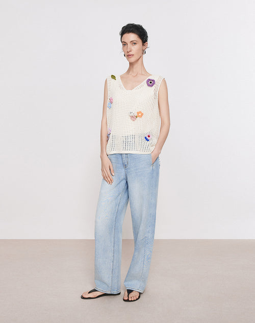 Little Happiness Openwork Tank Top