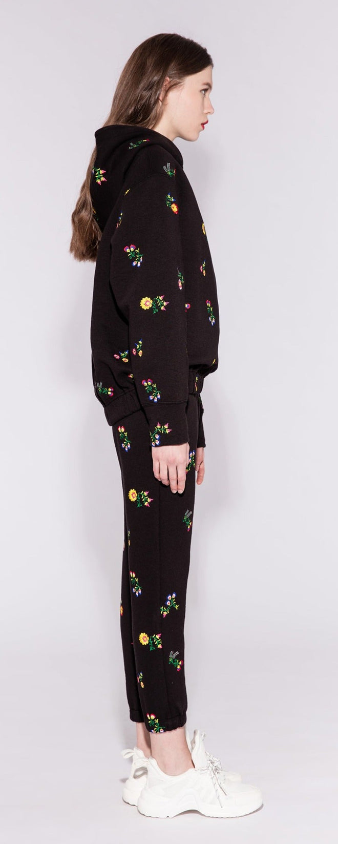 Black Floral Hooded Sweatshirt - Urlazh New York