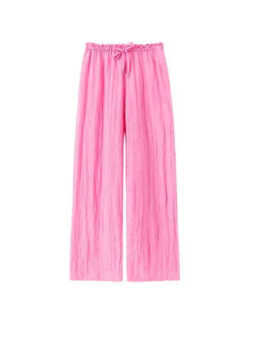 Blush Pink Crinkle Trousers