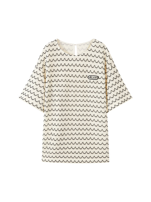 Woven textured silhouette tee