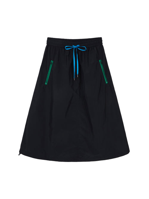 Black Nylon Half Skirt