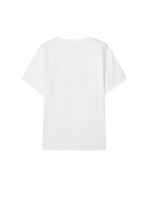 T-shirt blanc à slogan POP