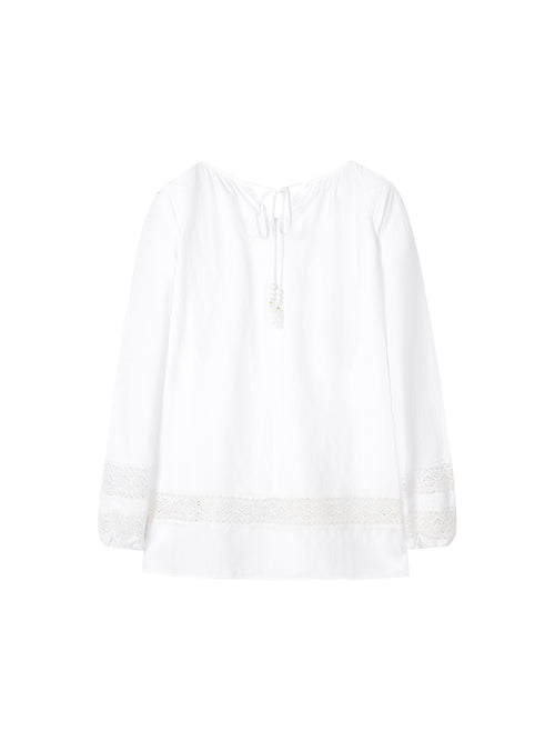 Lace Embroidered Babydoll Shirt