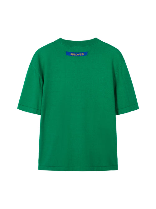 ヴィンテージグリーンニット半袖Tシャツ