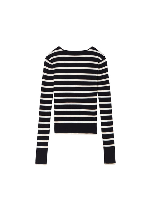 Black And White Striped Pullover