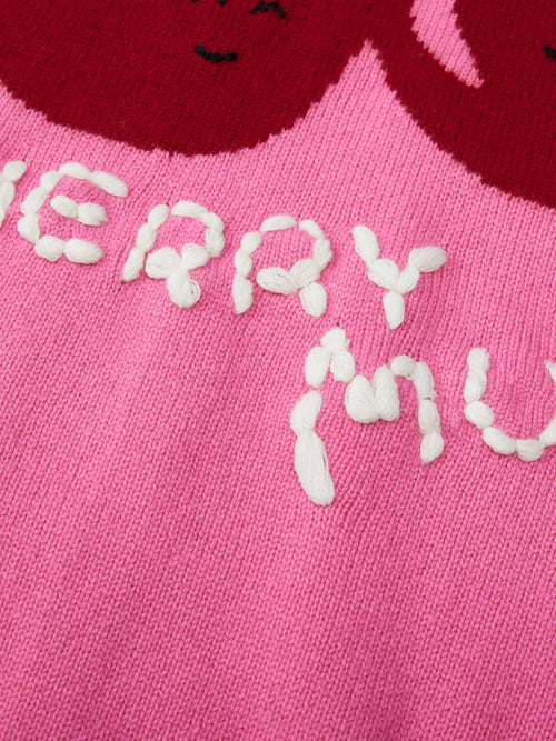 Cherry Much Cashmere Crewneck-Sample