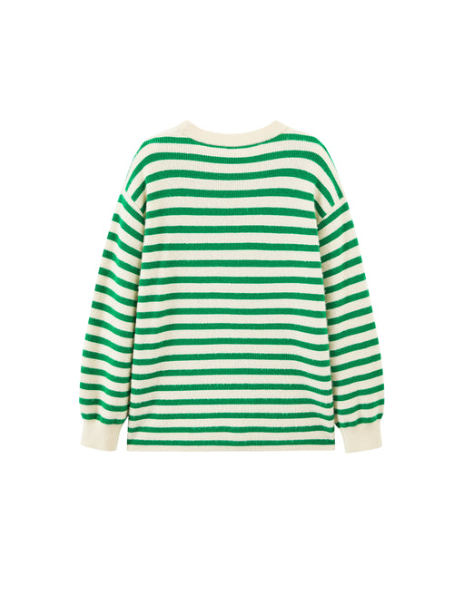 Fresh Green Striped Sweater
