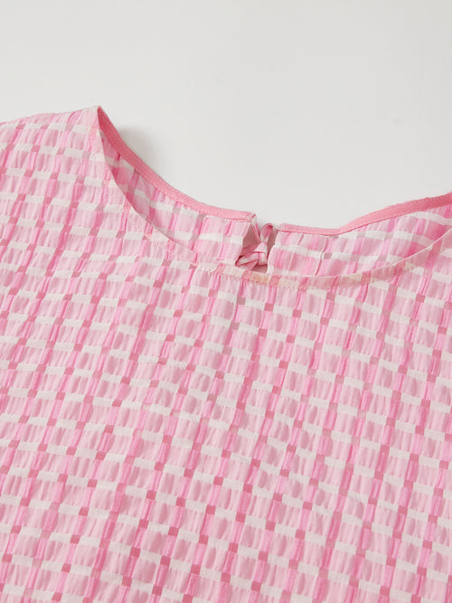 Chemise à lacets rose bonbon