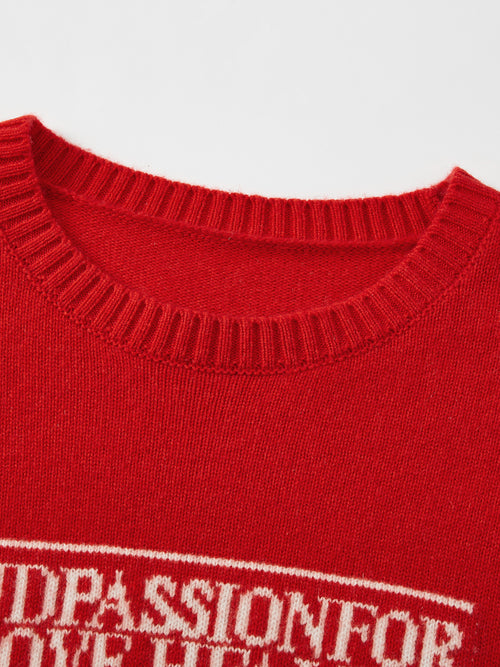 Vintage Red Letter Sweater