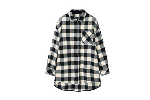 Black Checkered Plaid Flannel Shirt - Urlazh New York