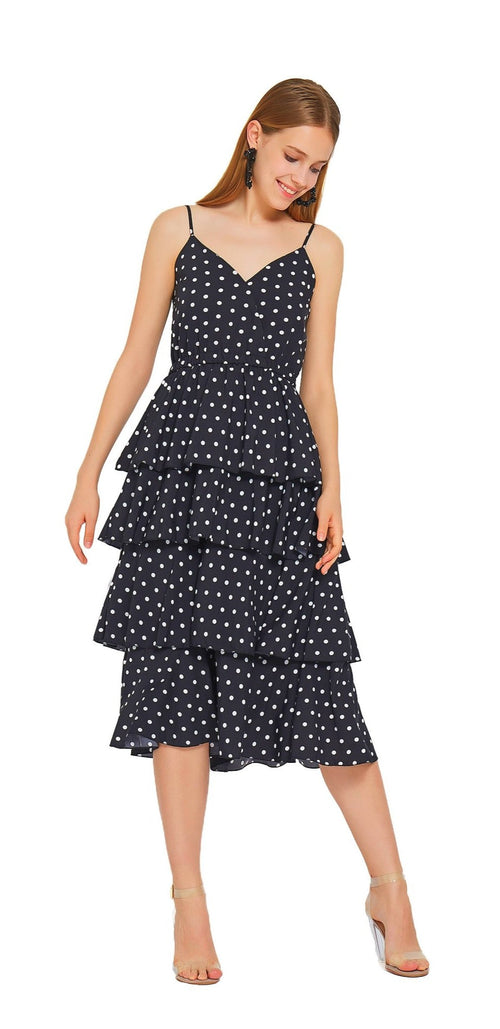 Polka Dot Ruffle Sundress - Urlazh New York