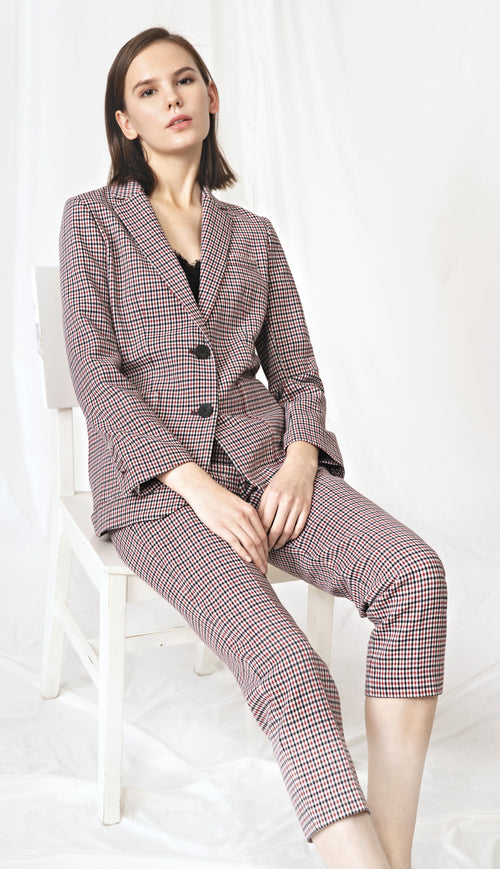 Black Checkered Plaid Trousers - Urlazh New York